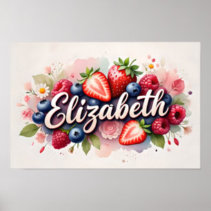 Póster Poster "Elizabeth" de nombre floral de Berry perso