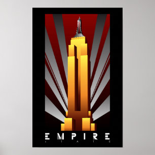 Póster Poster - Empire State Building Art Deco