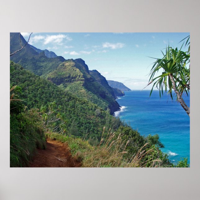 Póster Poster en el sendero de Kalalau (Frente)