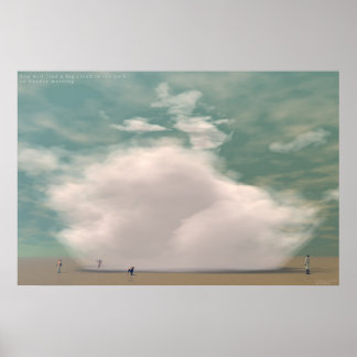 Póster Poster en la nube que cae