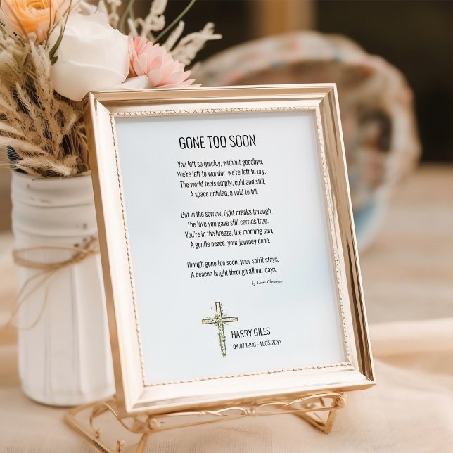Póster Poster en memoria de poema funerario se fue muy pr (Poem Poster - suitable for funeral decor, memorial service and bereavement keepsake by Darling & May)