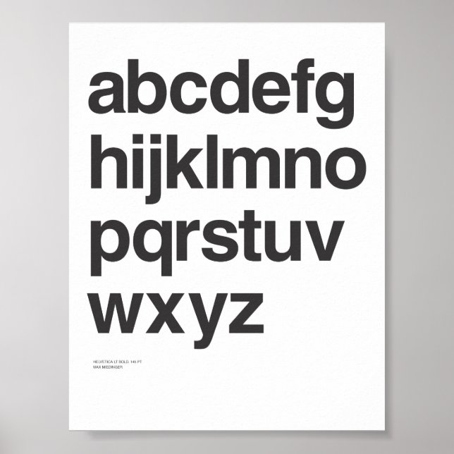 Póster Poster en minúscula de Helvetica (Frente)