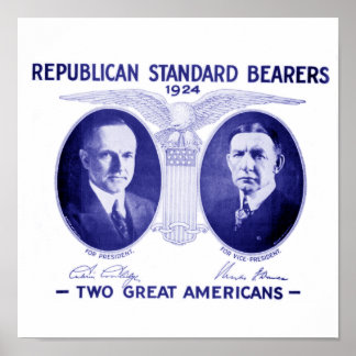 Póster Poster enmarcado Coolidge-Dawes 1924