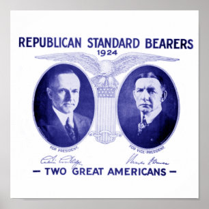 Póster Poster enmarcado de Coolidge-Dawes 1924