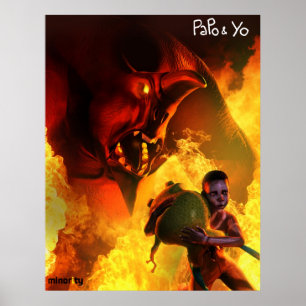 Póster Poster enojado del monstruo de Papo y de Yo