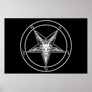 Póster Poster ENORME 40" del viejo estilo de Baphomet x60