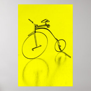 Póster Poster enrrollado de la bicicleta del yello