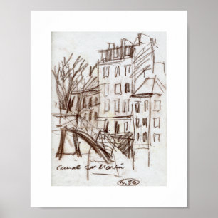 Póster Poster Esbozo del Canal de París St Martin