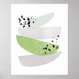 Póster poster escandinavo, abstracto de vegetación