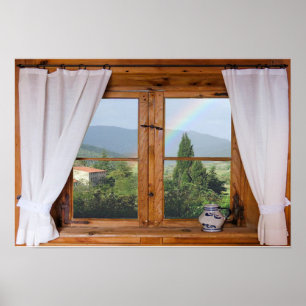 Póster Poster escénico de la ventana del arco iris