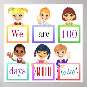 Póster poster escolar de 100 días