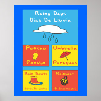 Póster Poster escolar Rainy Days