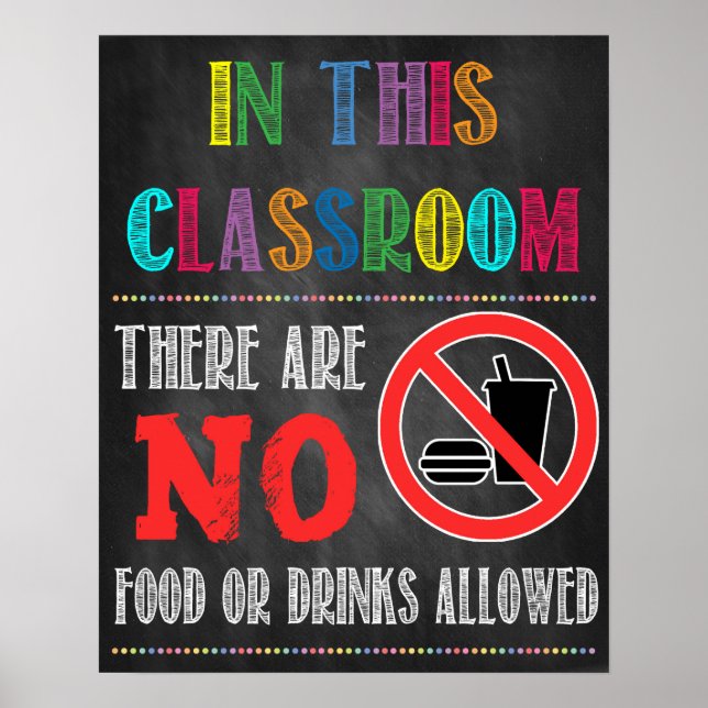 Póster Poster escolar sin comida ni bebida (Frente)