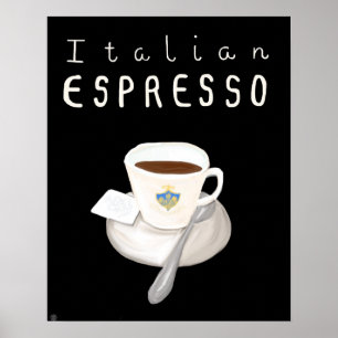 Póster Poster esencial de Italia - café express italiano