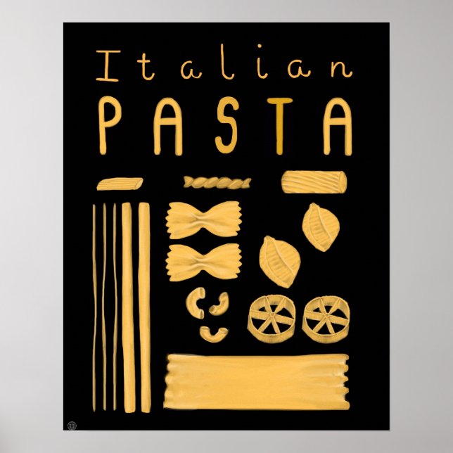 Póster Poster esencial de Italia - pasta italiana (Frente)