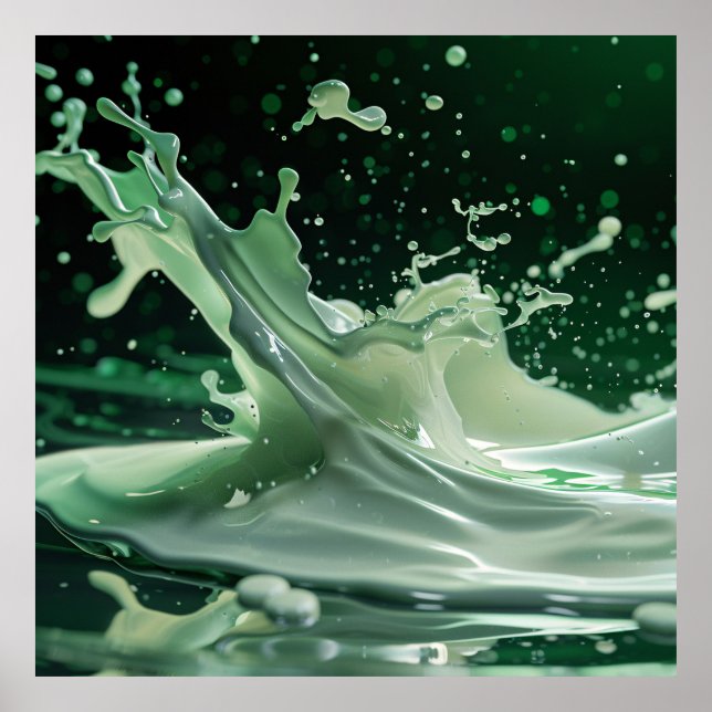 Póster Poster Esmeralda Fluid Dynamics Splash (Frente)