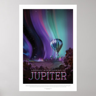 Póster Poster espacial futurista - Globos en Júpiter