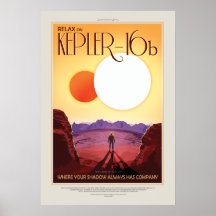 Poster espacial futurista - Planet Kepler 16B