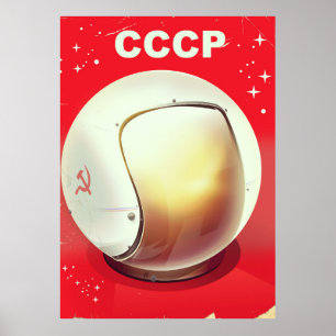 Póster POSTER espacial soviético vintage del CCCP