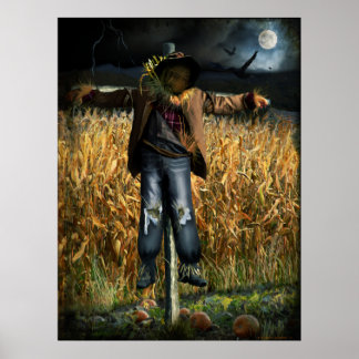 Póster Poster espantado de Halloween Scarecrow