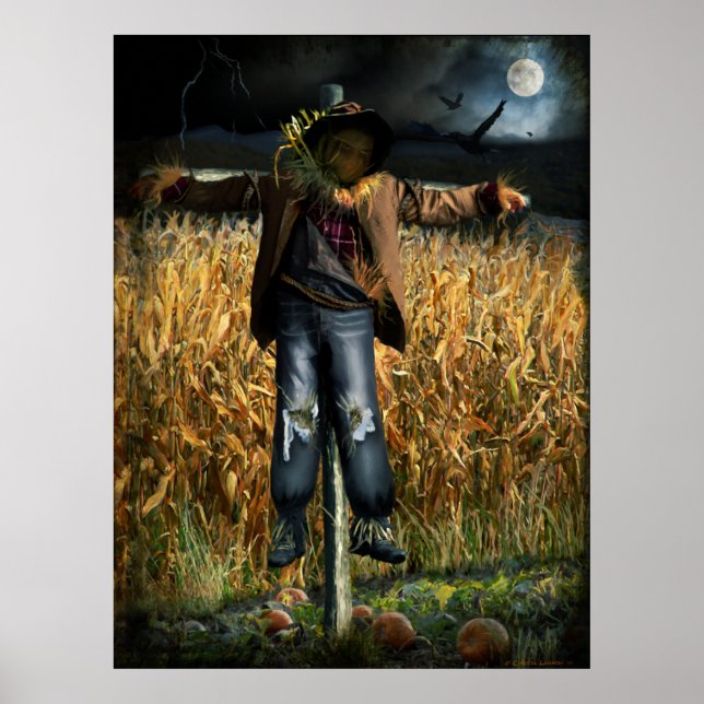 Póster Poster espantado de Halloween Scarecrow (Frente)