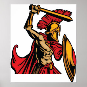 Póster Poster espartano del guerrero