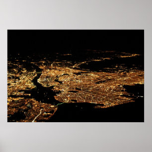 Póster Poster especial 23x34 de la noche aérea del metro