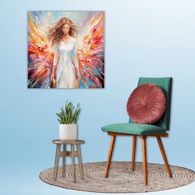 Póster Poster Espectro Angélico Estilo Pintado Luminoso (Angelic Spectrum Bright Colorful Abstract Angel Poster 
Downloadable)