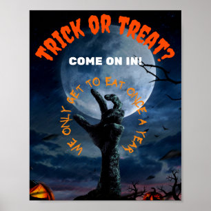 Póster Poster espeluznante de Halloween, Poster zombi