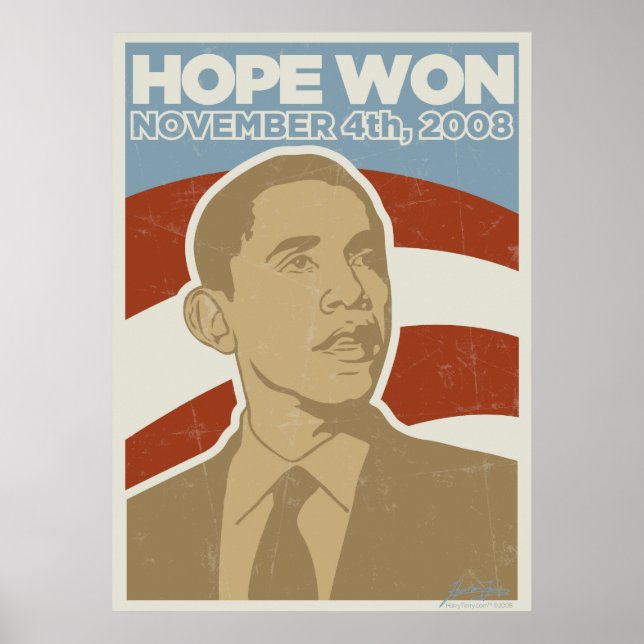 Póster Poster "Esperanza ganada" del presidente Obama (Frente)