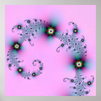 Póster Poster espiral azul y rosa