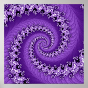 Póster Poster espiral doble violeta del fractal