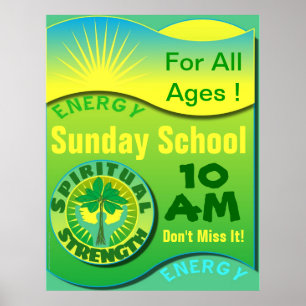 Póster Poster espiritual de la escuela dominical de la