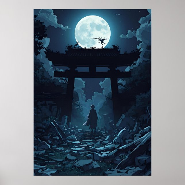 Póster Poster estético de anime oscuro - Mang japonés gót (Frente)