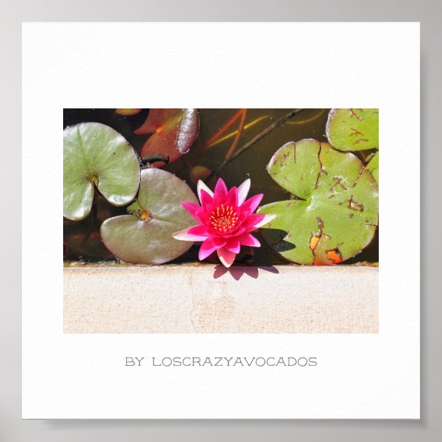Póster Poster estilizado de plantas de flores de Lily Red (Frente)