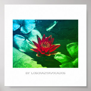 Póster Poster estilizado de plantas de flores de Lily Red