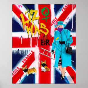Póster Poster estilo graffiti "reina Isabel"