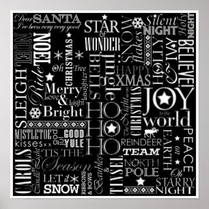 Póster Poster estilo pizarra de vacaciones 16 x 16 mate d