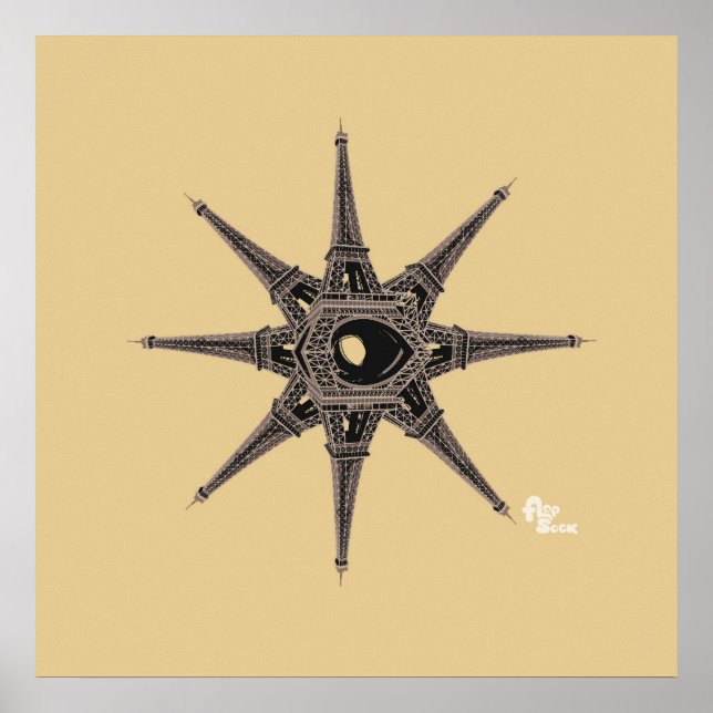 Póster Poster Estrella de la Torre Eiffel (Frente)