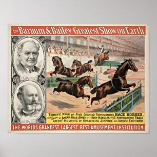 Póster Poster excelente del circo de los caballos de raza
