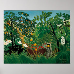 Póster Poster exótico del paisaje de Henri Rousseau
