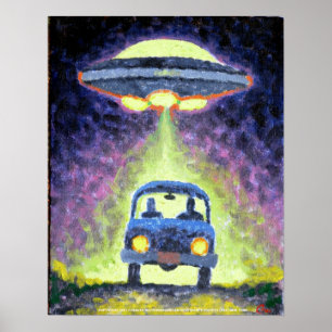 Póster Poster extranjero de la abducción del UFO
