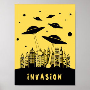 Póster Poster extranjero retro de la invasión