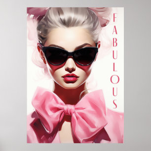 Póster Poster Fabulous Fashion Model Pink Bow