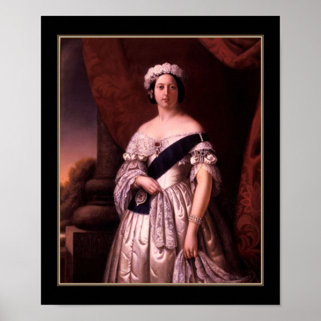 Póster Poster Famosa Reina Victoria 1845 (Frente)