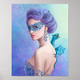 Póster Poster Fantasy invierno mujer, hermosa reina de ni