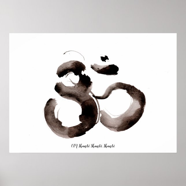 Póster Poster featuring a mindfulness Om (Aum) motif (Frente)