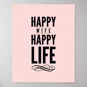 Póster Poster feliz de la tipografía de Guay de la esposa