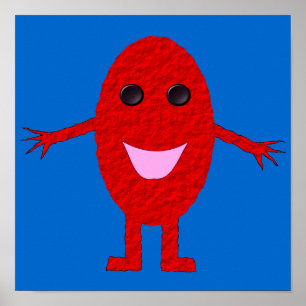 Póster Poster feliz de la uva roja