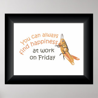 Póster Poster feliz de viernes en el trabajo
